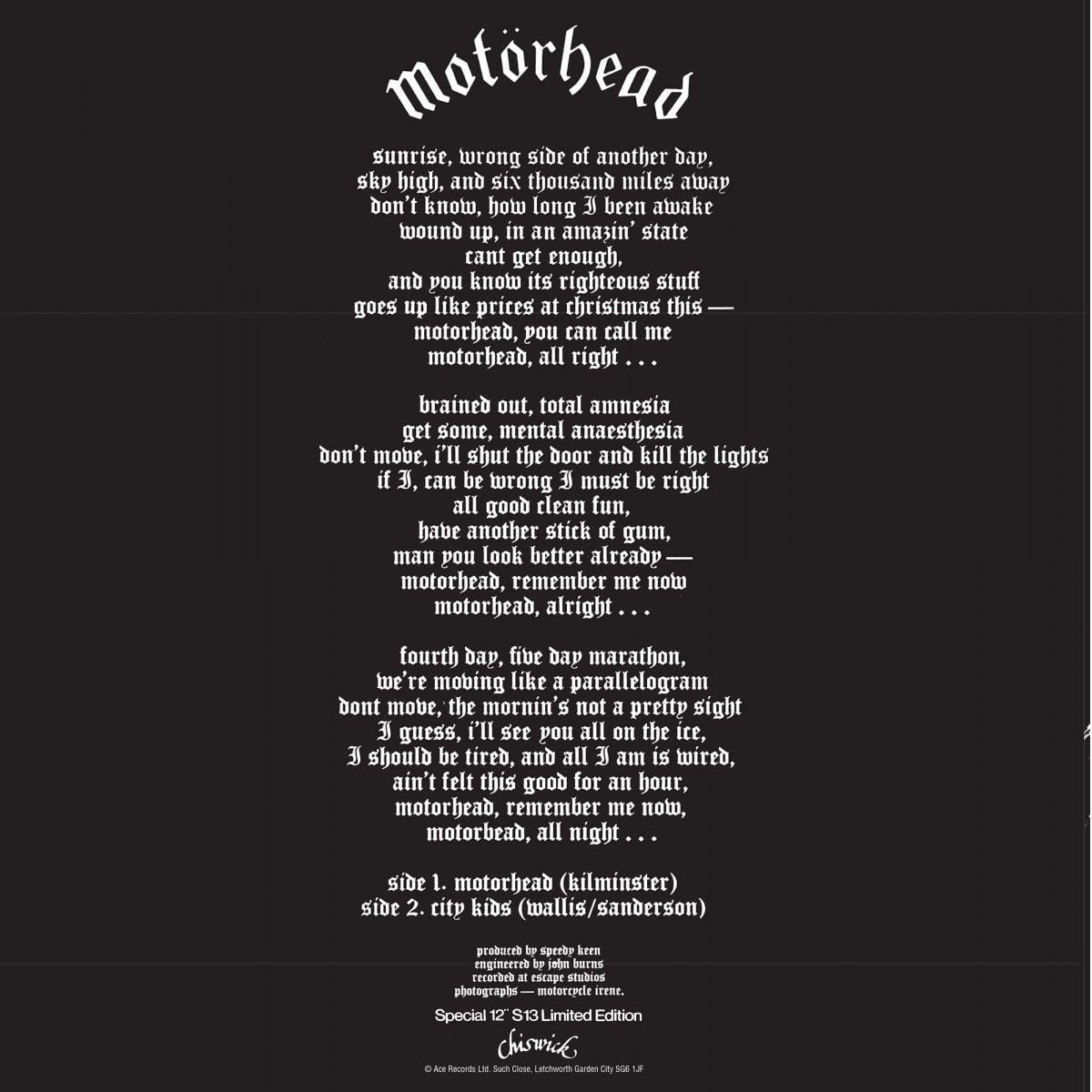Motorhead/Motorhead/City Kids [LP] – Taz Records