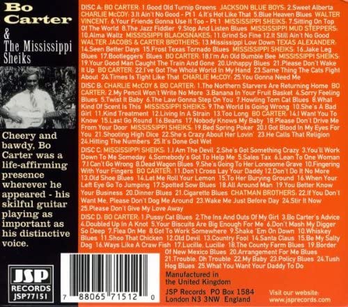 Carter, Bo & The Mississippi Sheiks/Selected Sides (4CD Set) [CD]