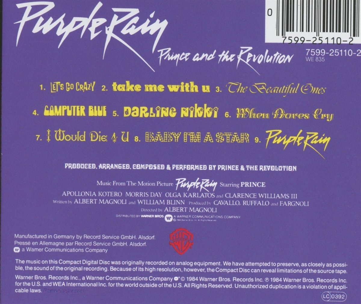 Prince/Purple Rain [CD]