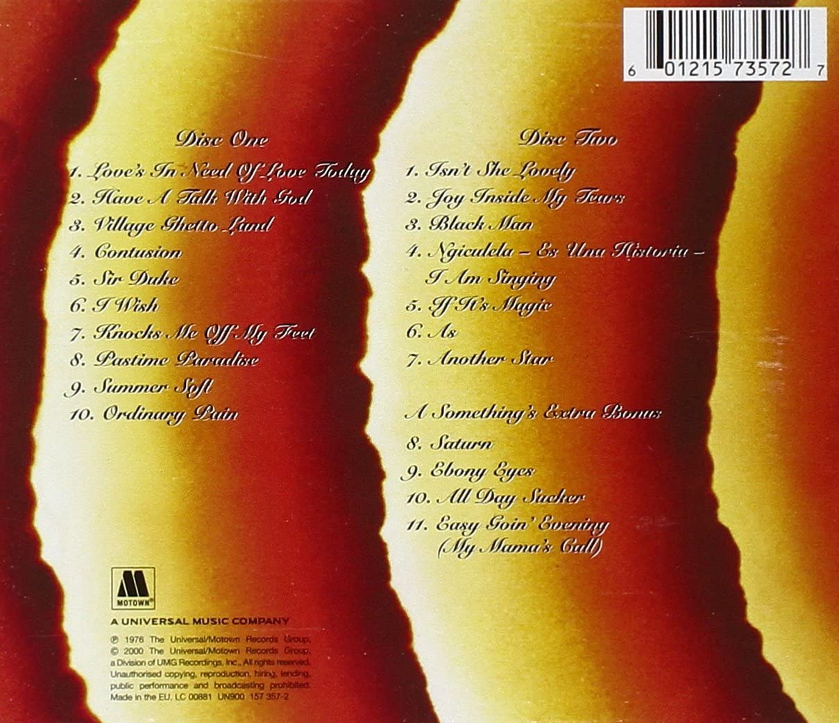 Wonder, Stevie/Songs In the Key of Life [CD]
