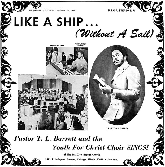 Barrett, Pastor T.L. & The Youth For Christ Choir/Like A Ship (Without A Sail) (Clear & Black Splatter) [LP]