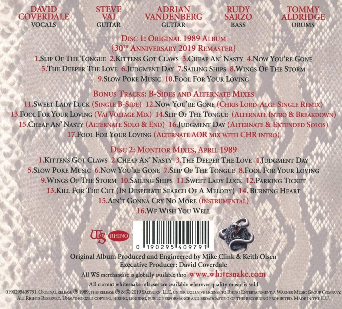 Whitesnake/Slip of the Tongue (2CD Deluxe) [CD]