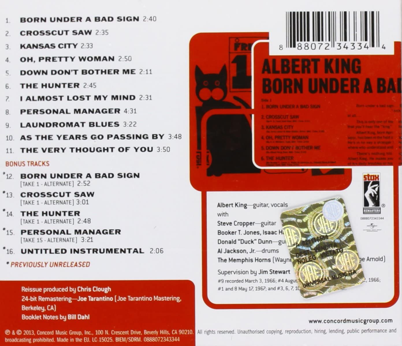 King, Albert/Born Under A Bad Sign [CD]