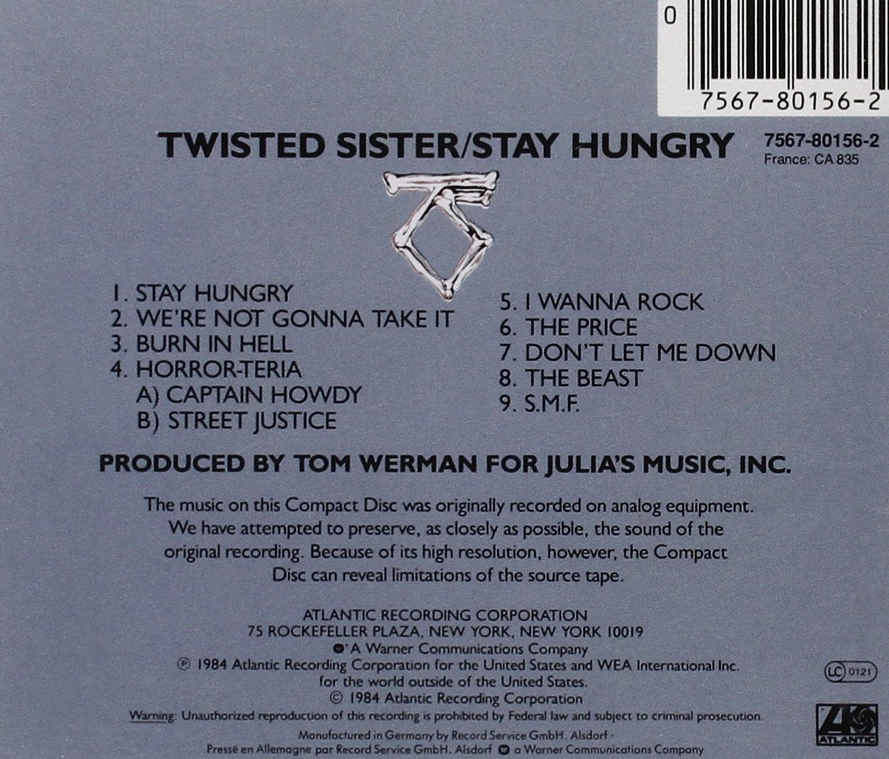 Twisted Sister/Stay Hungry [CD]