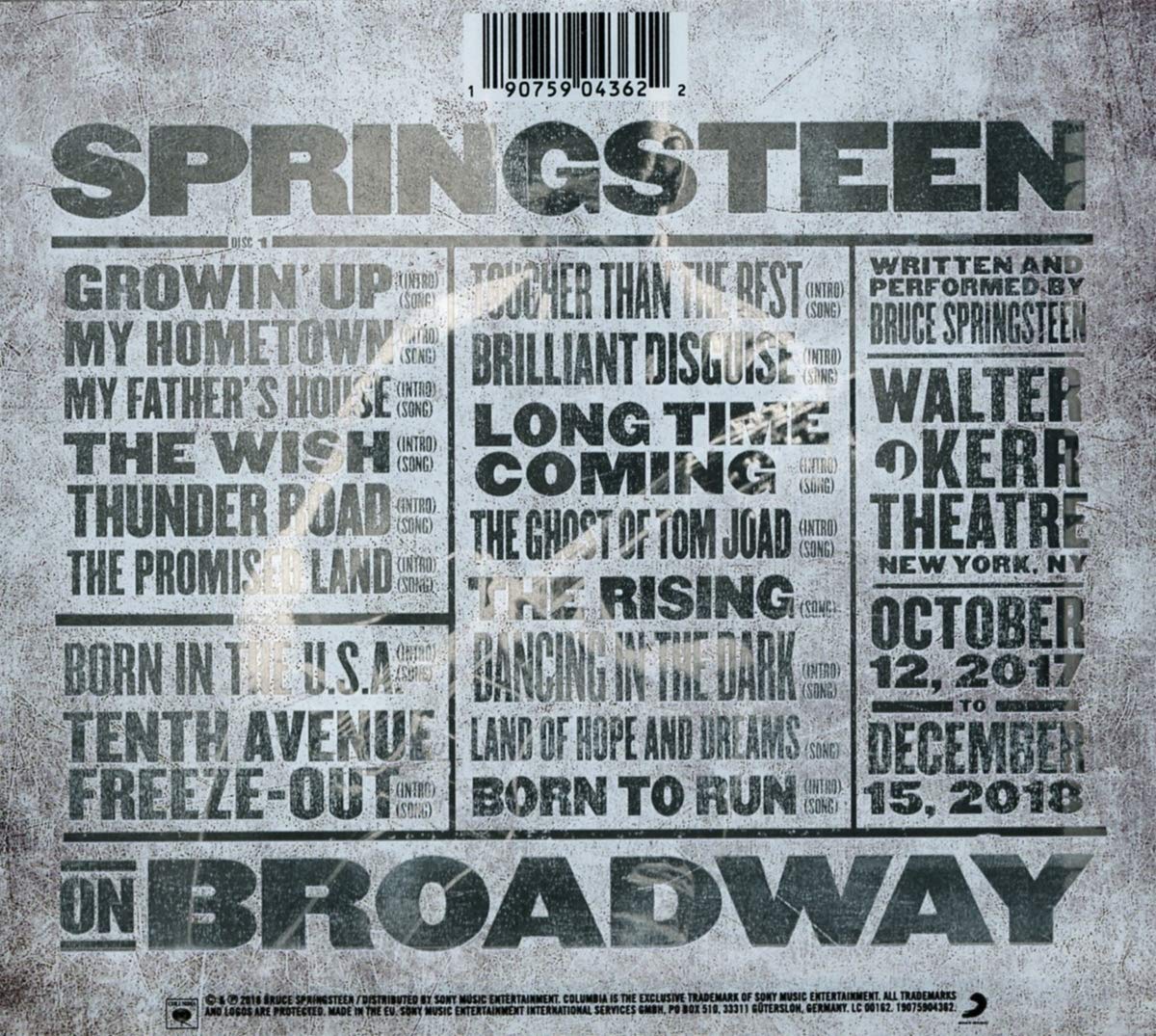 Springsteen, Bruce/On Broadway [CD]
