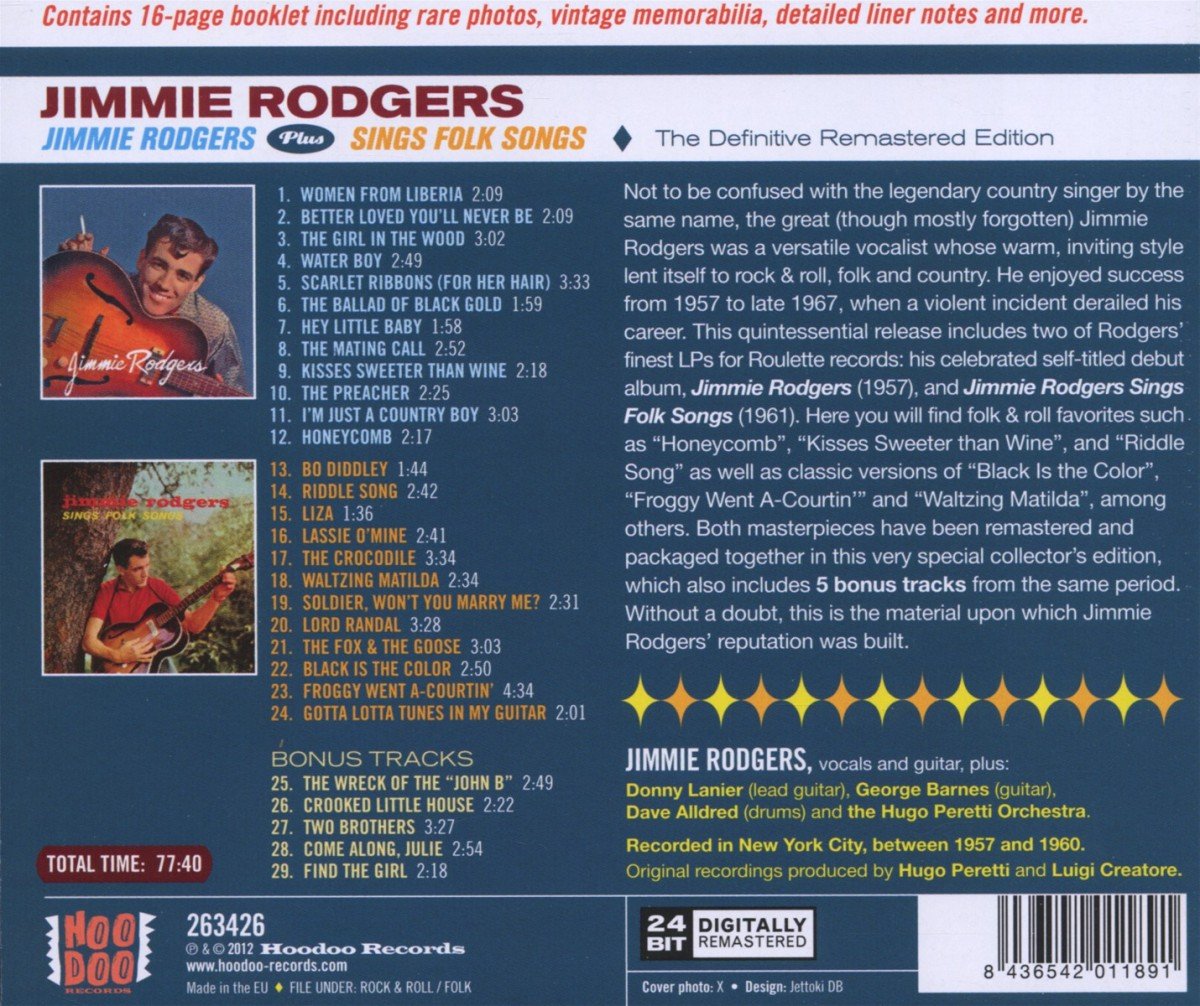 Rodgers, Jimmie/Jimmie Rodgers & Sings Folk Songs [CD]