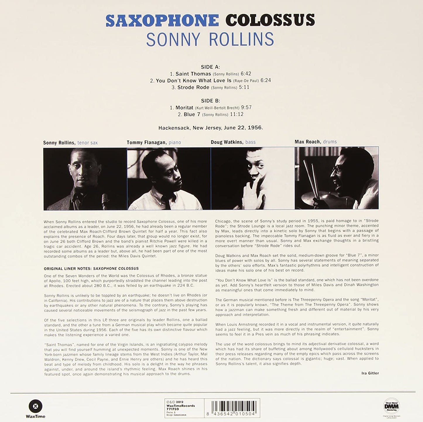 Rollins, Sonny/Saxophone Colossus [LP]