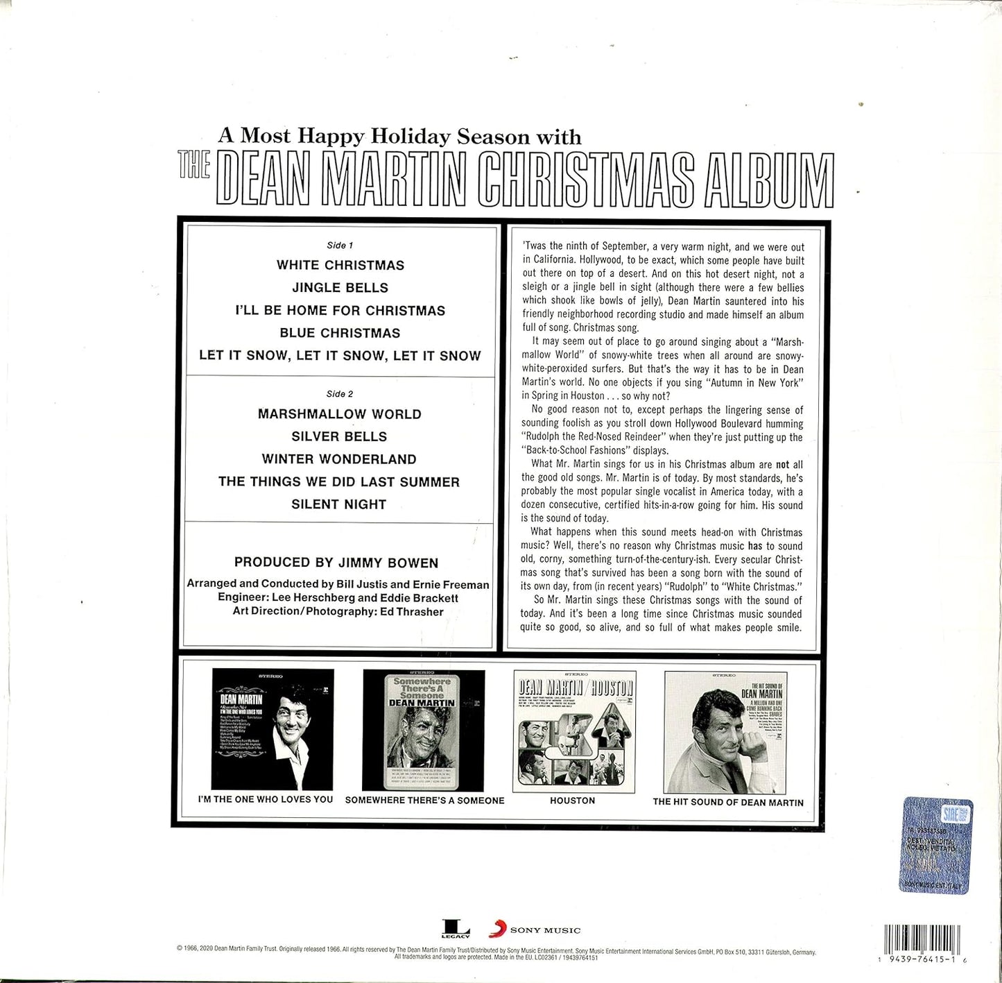 Martin, Dean/The Dean Martin Christmas Album [LP]