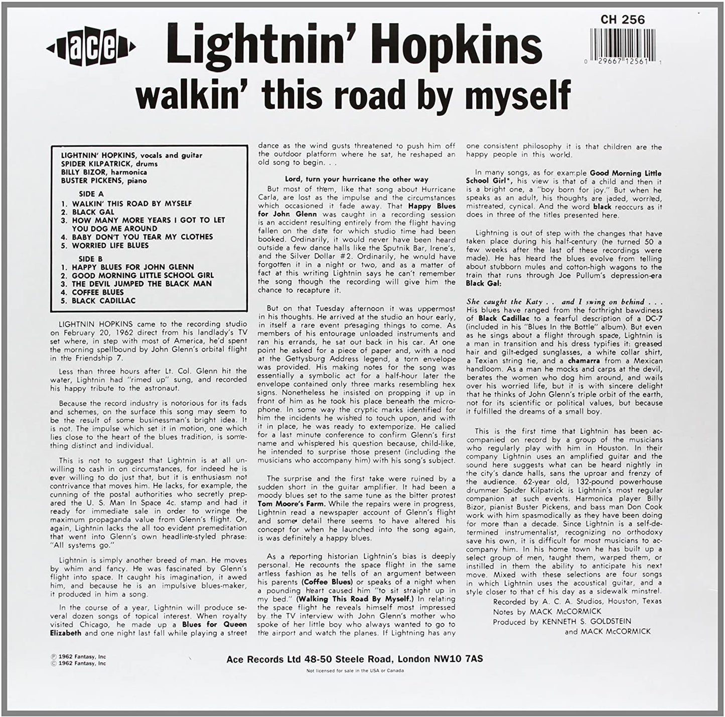 Lightnin' Hopkins/Walkin' This Road By Myself [LP]