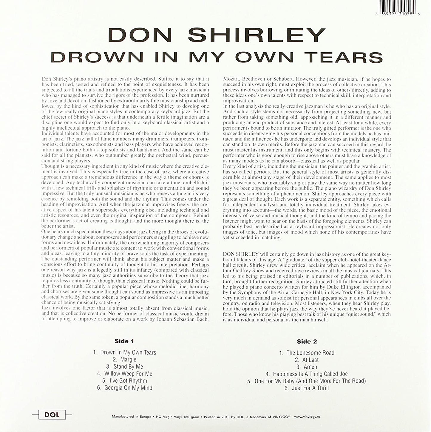Shirley, Don/Drown In My Own Tears [LP]