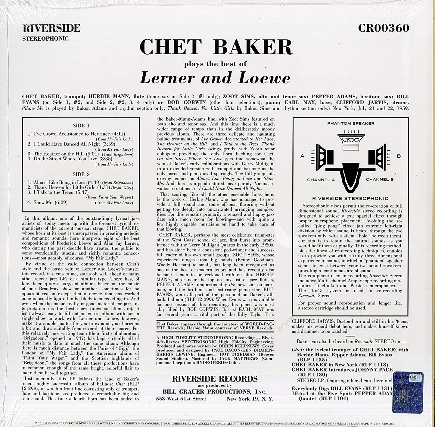Baker, Chet/Plays the Best of Lerner & Loewe [LP]