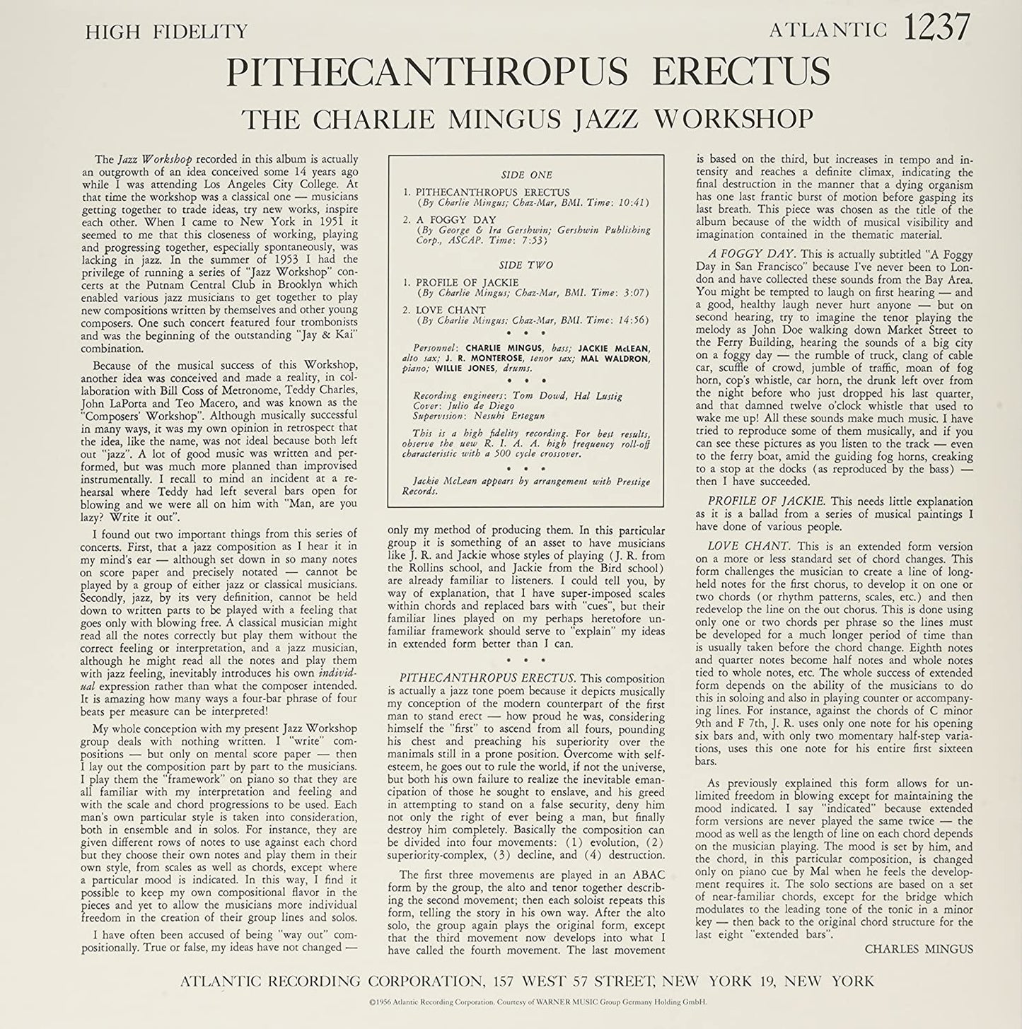 Mingus, Charles/Pithecanthropus Erectus (Audiophile Pressing) [LP]