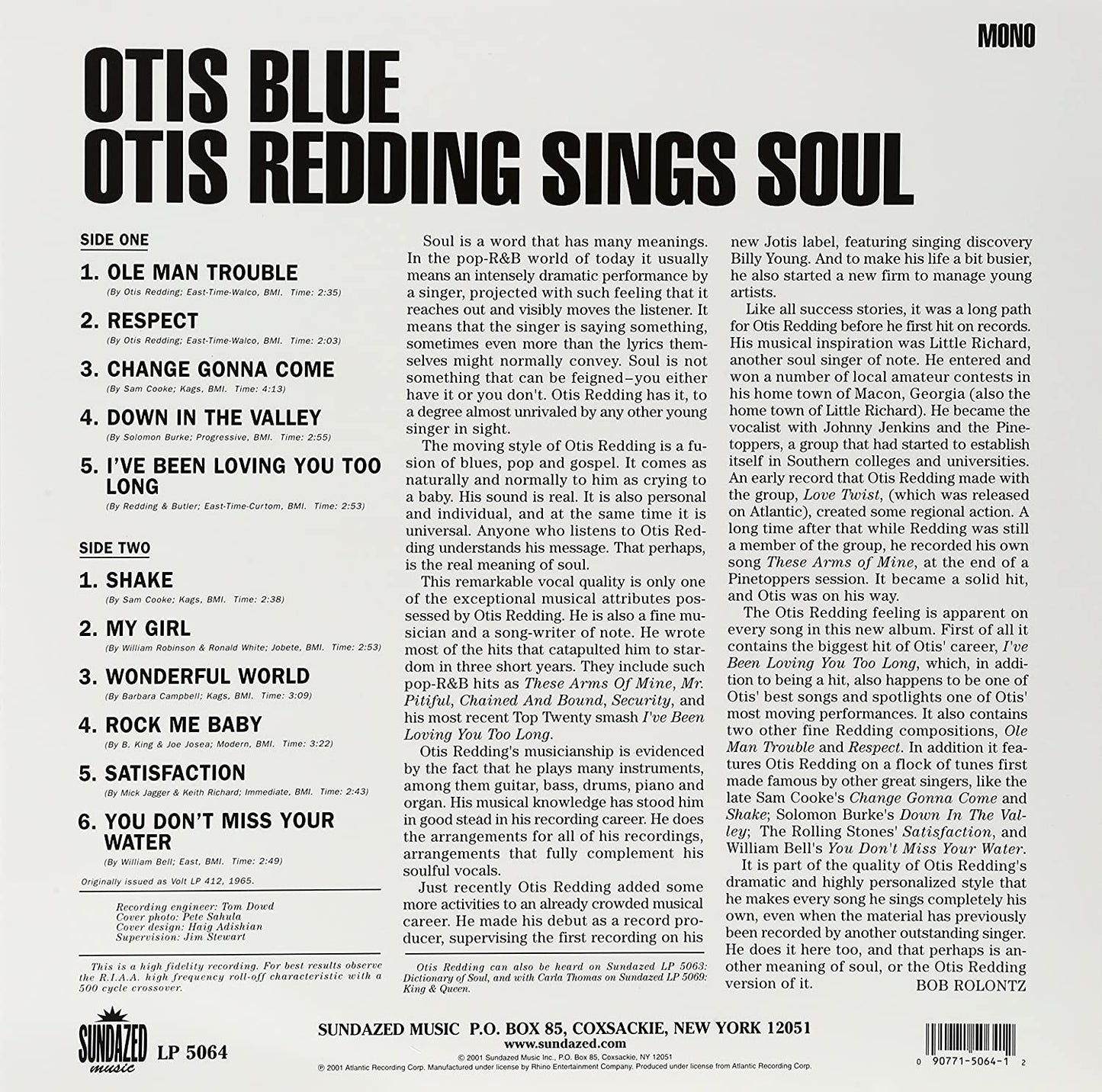 Redding, Otis/Otis Blue (Mono) [LP]