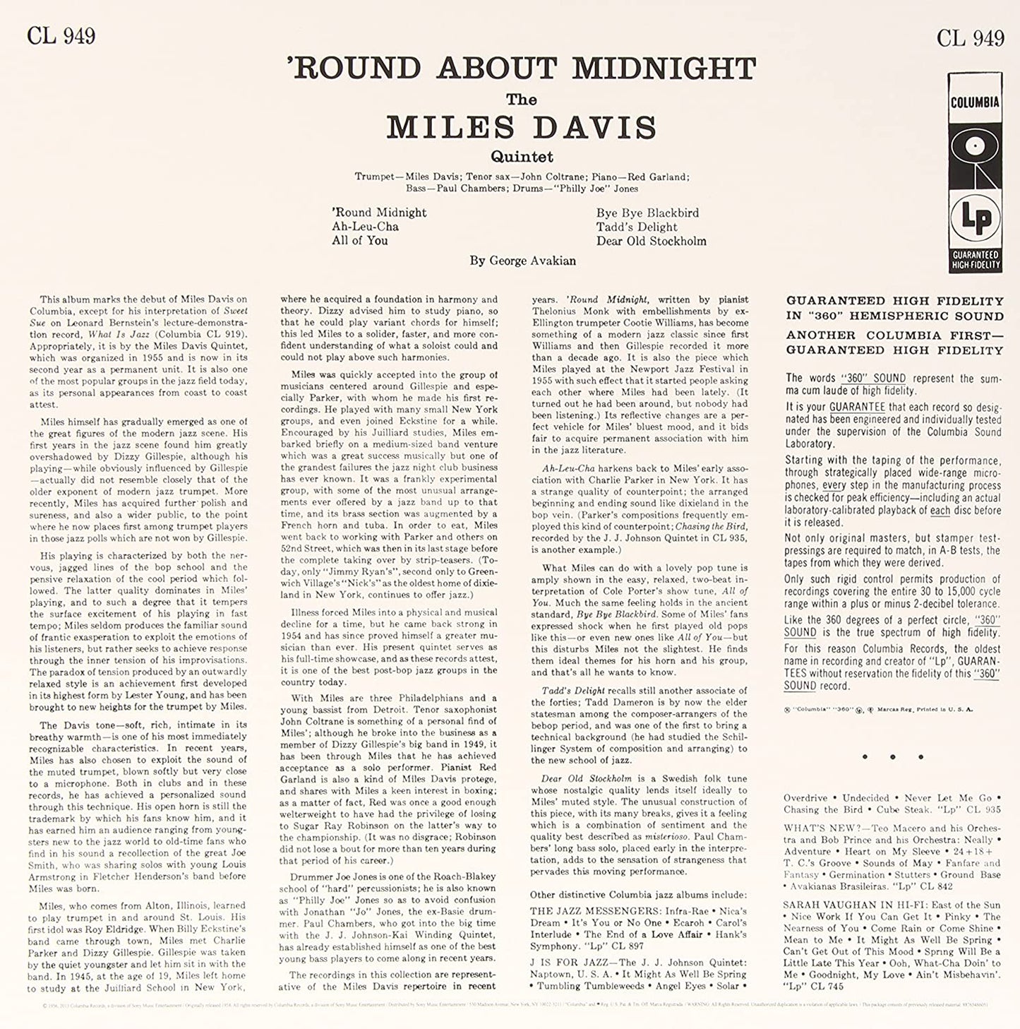 Davis, Miles/Round About Midnight [LP]
