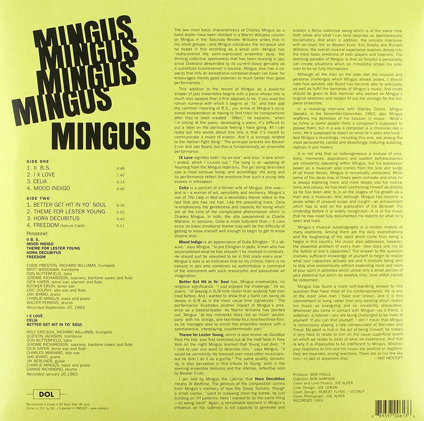 Mingus, Charles/Mingus Mingus Mingus Mingus (Blue Vinyl) [LP]